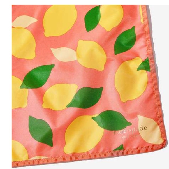 kate spade Other - New KATE SPADE NY Picnic Blanket 100% Polyester 60” x 54” Lemon Print Soft